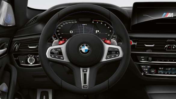 Кожаное рулевое колесо BMW M5 Competition с сервотроником M F90 LCI Facelift 2020, кокпит Кожаное рулевое колесо BMW M5 Competition с сервотроником M F90 LCI Facelift 2020, кокпит