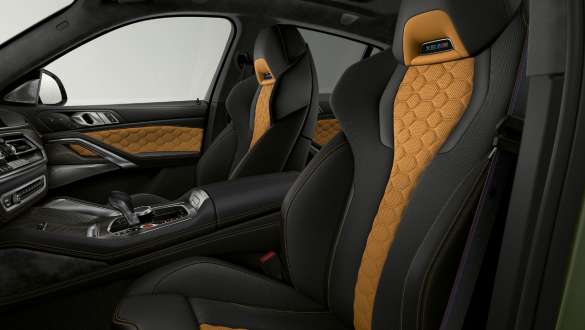 Многофункциональные сиденья М в BMW X6 M Competition F96 Многофункциональные сиденья М с обивкой из кожи Merino, BMW X6 M Competition F96 2020 SUV, салон
