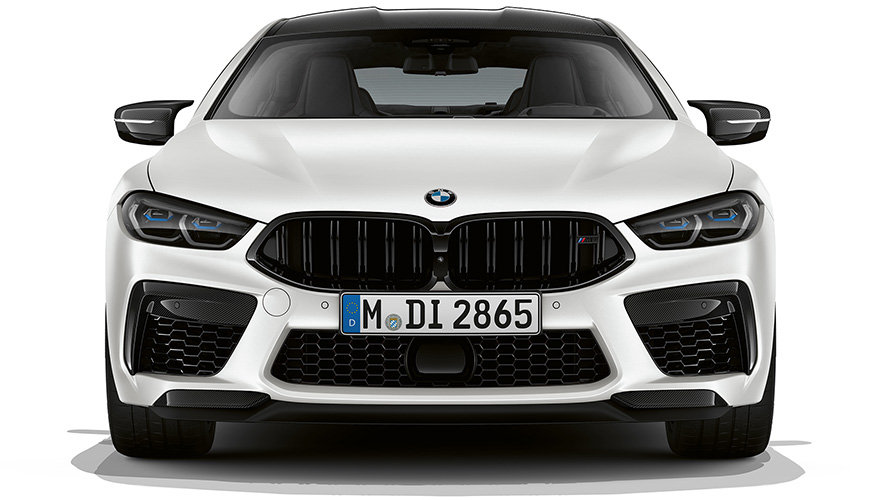 BMW M8 Competition Gran Coupe F93 LCI Facelift 2022, BMW Individual Морозный Белый Бриллиант металлик, вид спереди